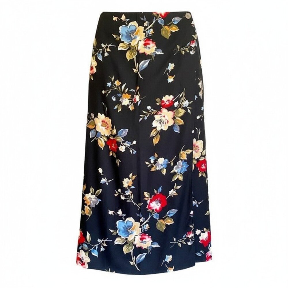 Vintage 90s Talbots Floral Wrap Midi Skirt 8P NWT Deadstock Cottagecore